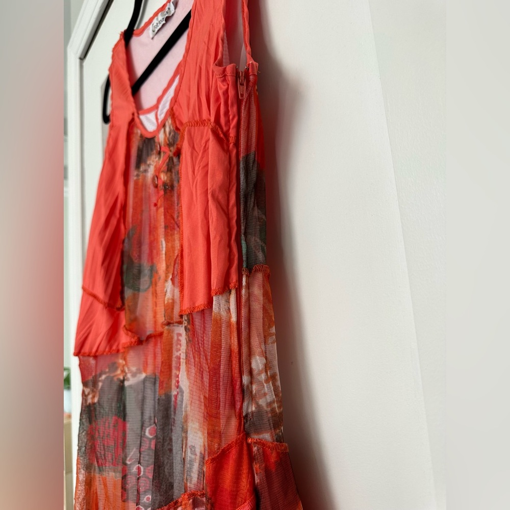 French Designer Y2k Patchwork Summer Mini Dress - image 2